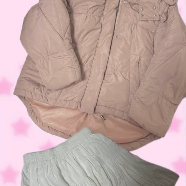 🍓히메갸루 빈티지 핑크 숏패딩 치마🍓