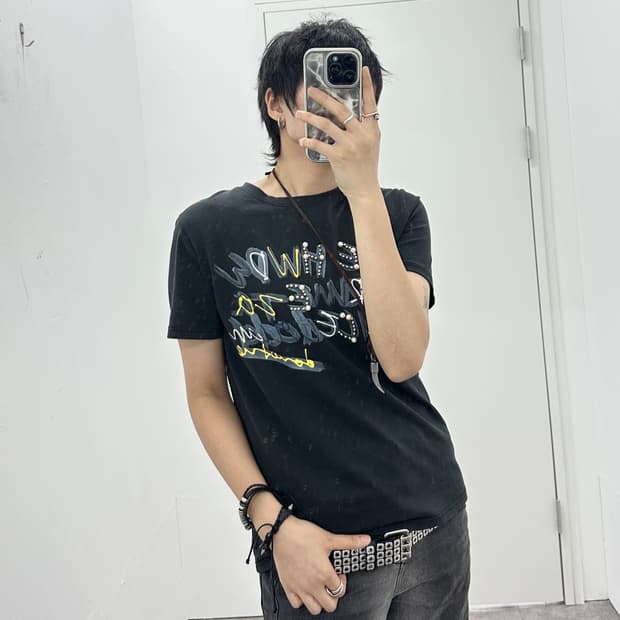 NONE beads point tee