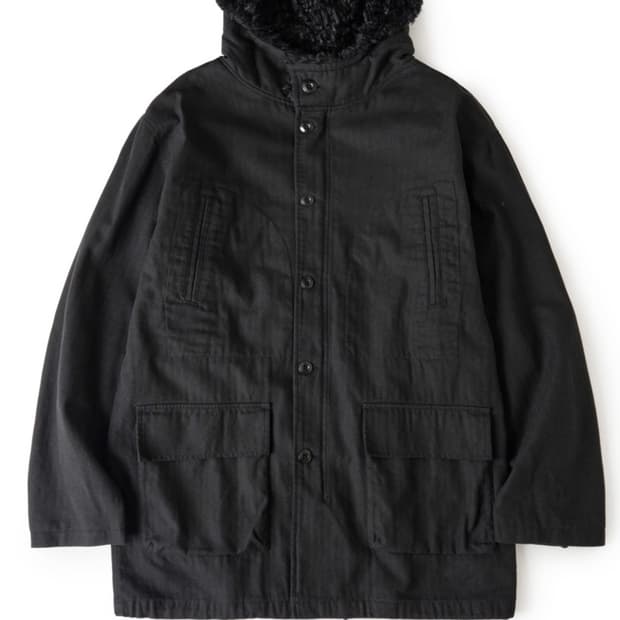 해칭룸 후디드 밀파카 블랙 3사