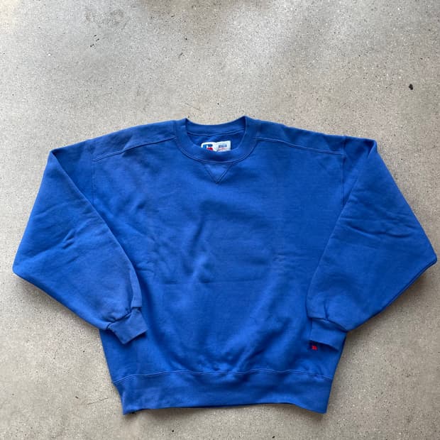 빈티지  러셀 애슬레틱 하이코튼 스웻셔츠 블루 made in usa