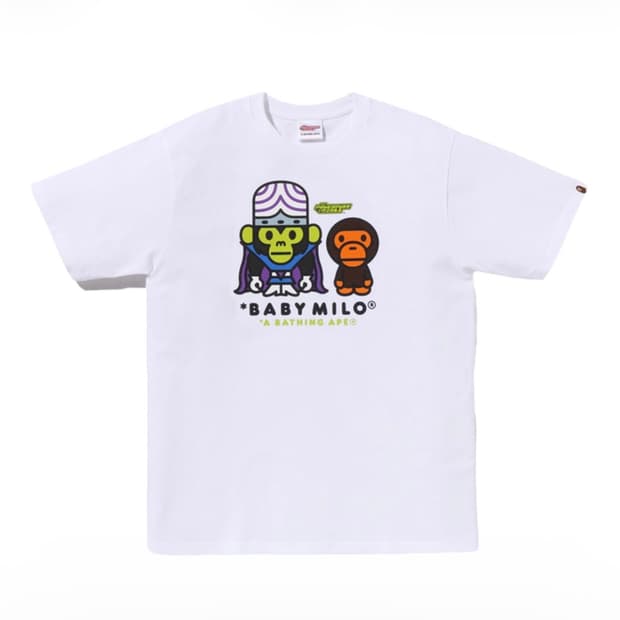 (새상품) 베이프 x 파워퍼프걸 마일로 & 모조 조조 화이트