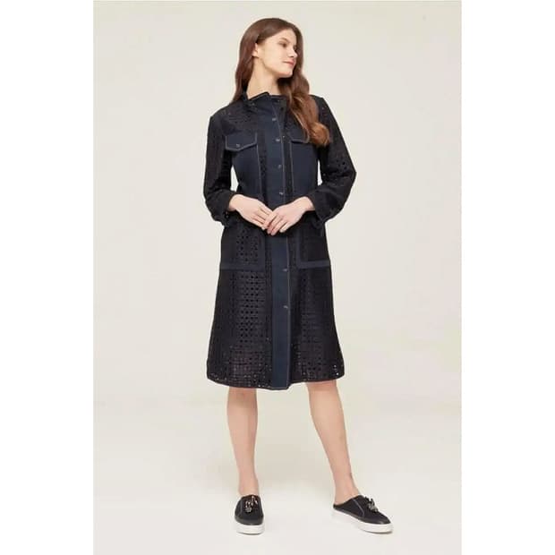 마인 MINE 크로셰 레이스 데님 원피스
