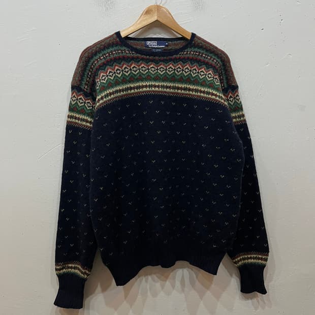 폴로랄프로렌 페어아일 램스울 실크 니트 스웨터 XL