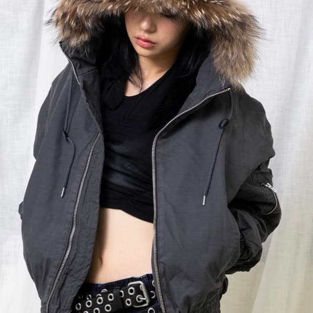 GJ098 러스티 N2B 숏 파카 (GRAY)