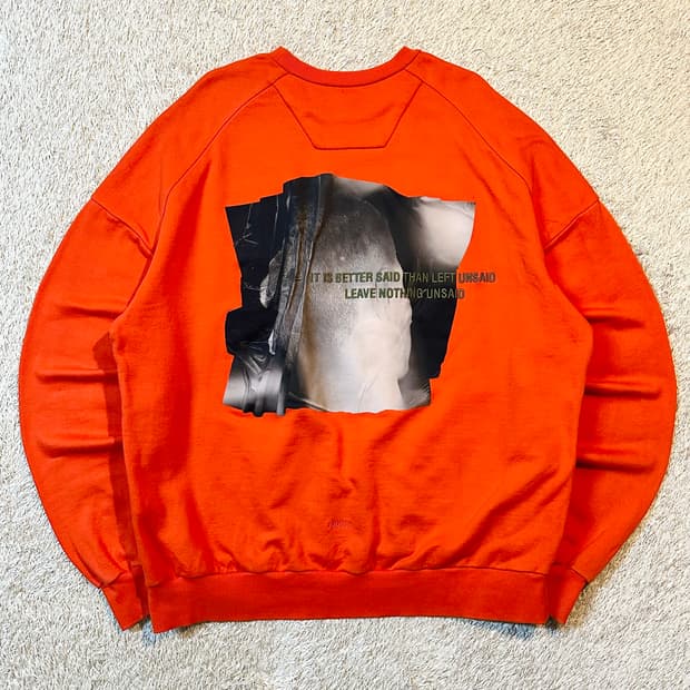 18SS 준지 JUUN.J 백프린팅 오버핏 맨투맨 오렌지