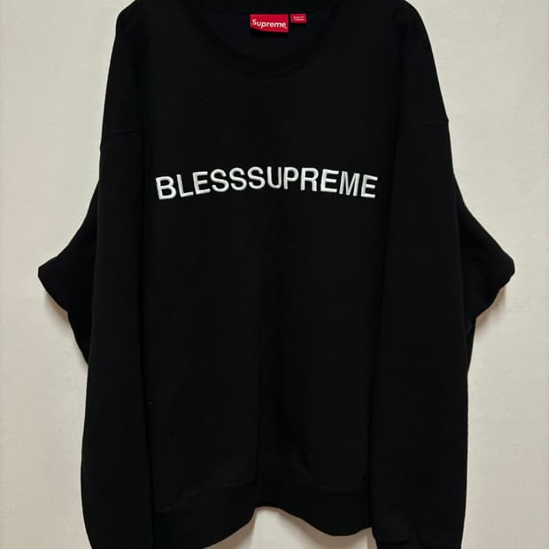 [XL] BLESS X SUPREME LOGO CREWNECK BLACK