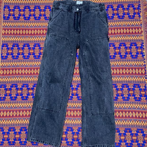 [33인치] 앤더슨벨 더블니 카펜터 흑청팬츠