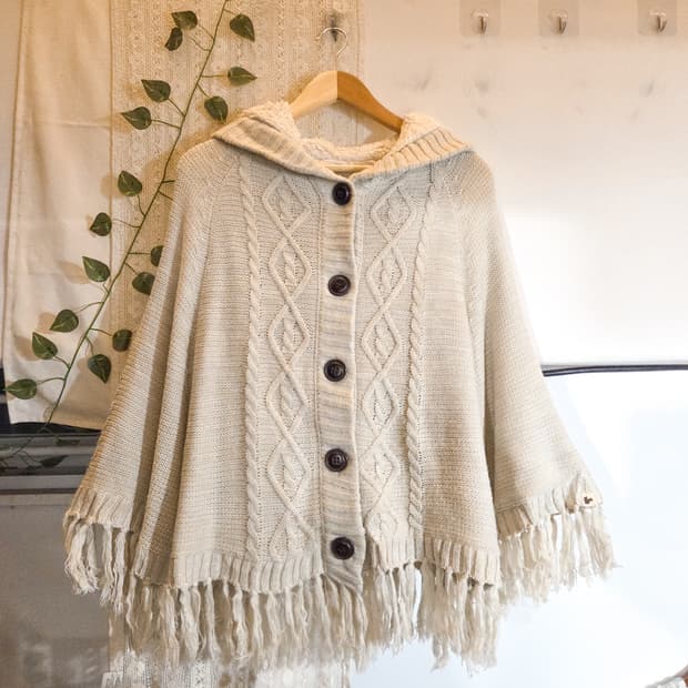 다람쥐 패치 케이프 가디건