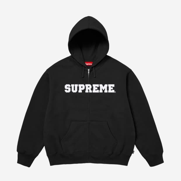 Supreme Collegiate Applique 25FW 블랙 후드집업