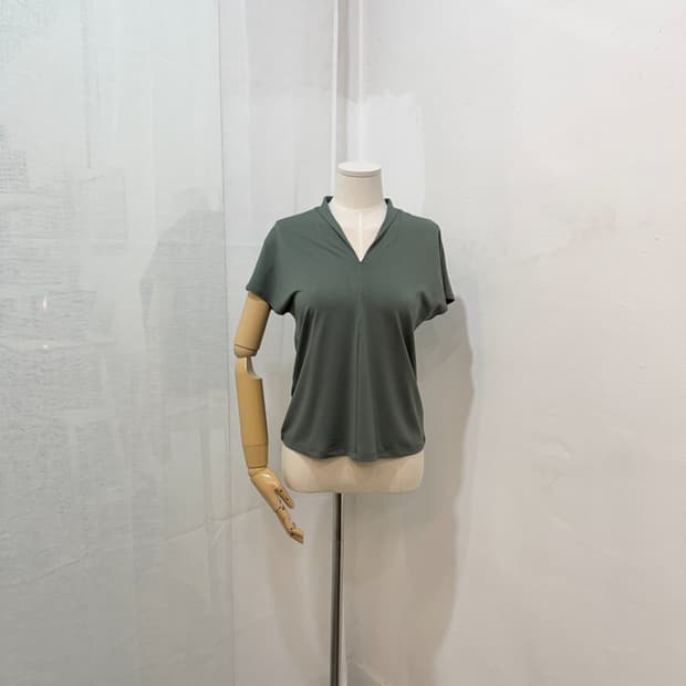 h&m 텐셀 브이넥 드레이프 찰랑반팔티 반소매티 4754