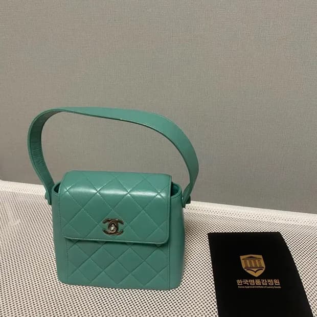 정품 샤넬 5번대 민트 토트백 가방