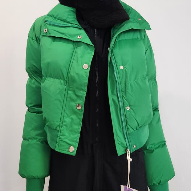 초록 숏패딩 