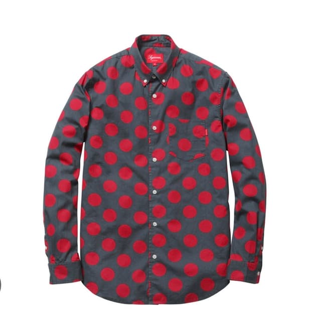 [슈프림] Big Dot Shirt in navy and red