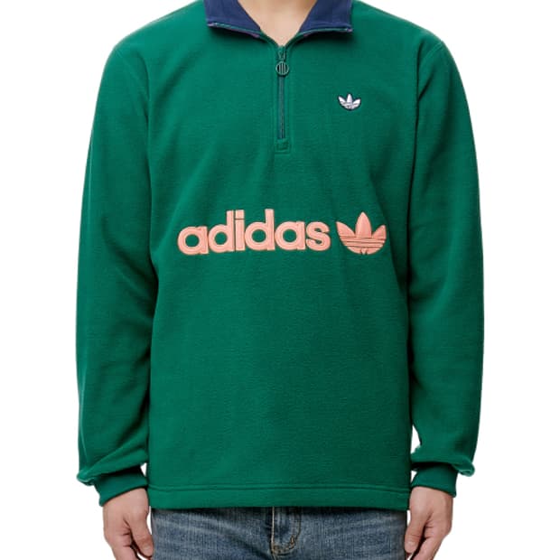 아디다스 오리지널 하프집업 컬러블럭 후리스 플리스 자켓 그린 M