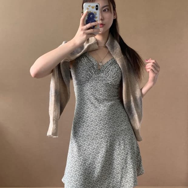 (새상품) 루루서울 피크닉 플라워 미니 드레스 그린