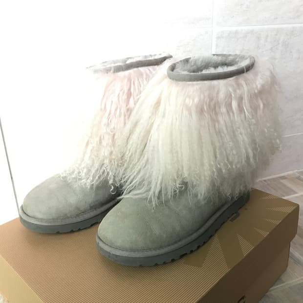 Ugg 몽골리안 퍼 부츠 그레이 230