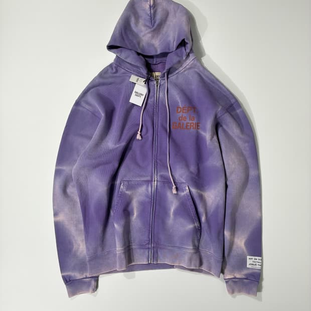 갤러리 디파트먼트 선페이드 프렌치 로고 후드 집업 퍼플 XL사이즈