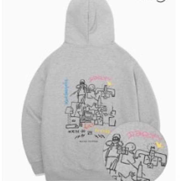 와릿이즌 프렌즈 드로잉 후드 그레이