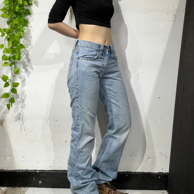 랄프 로렌 와이드 부츠컷 연청 데님 팬츠 청바지