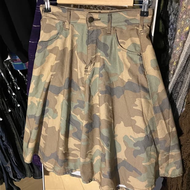 Lee 카모 미디스커트 (착샷O)