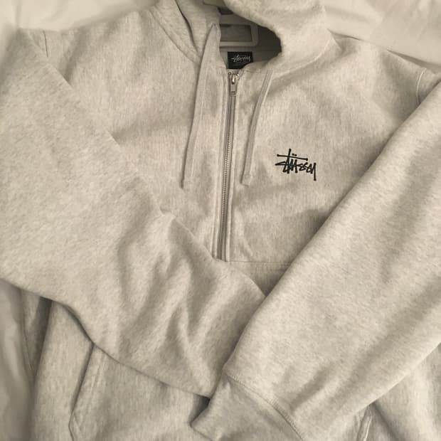 스투스 베이직 후드집업 애쉬헤더 M