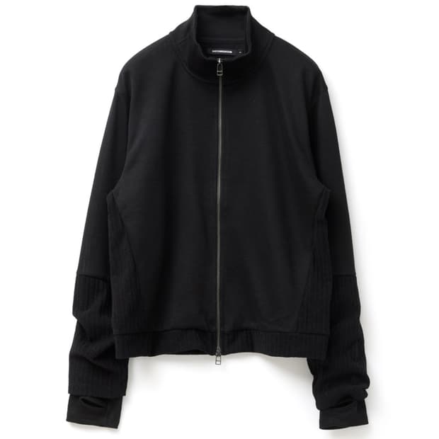 Double Sleeve Track Cardigan Black