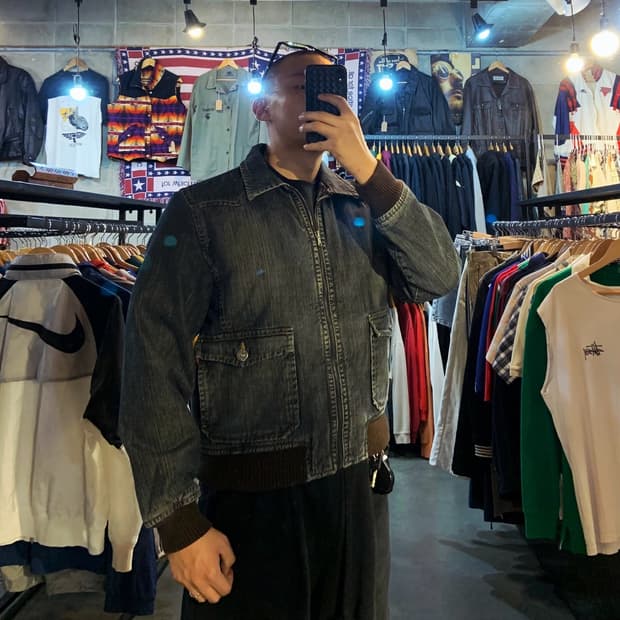 ONG Jean 오엔지 00s 데님 A-2 플라이트 자켓 L y2k