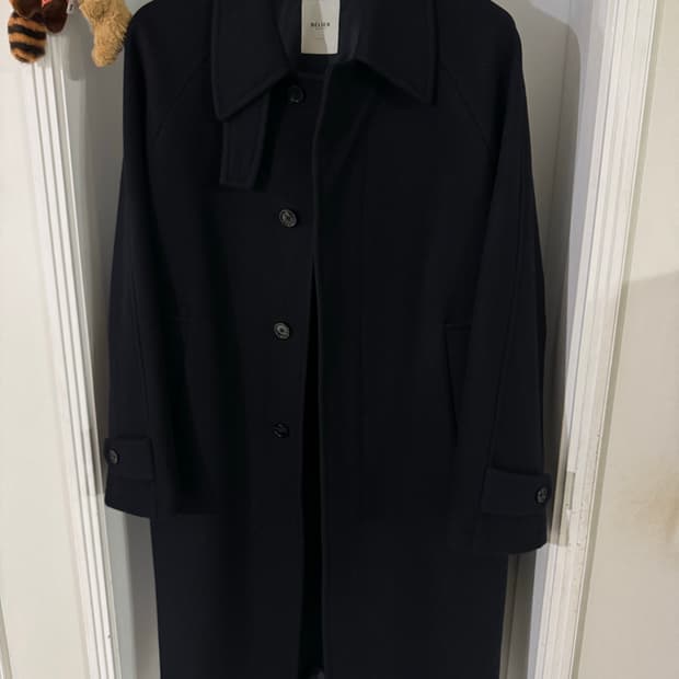 벨리에 맥시 멜톤 발마칸 울 코트 다크네이비 M