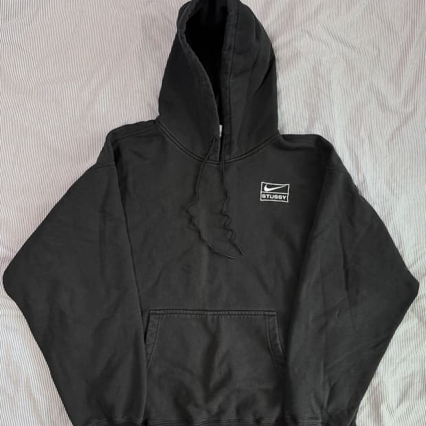 (SS급) 나이키 x 스투시 NRG RA 워시드 풀오버 후드 블랙