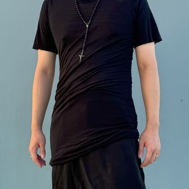 Rick Owens SS17 Silk-Blend Long T-Shirt