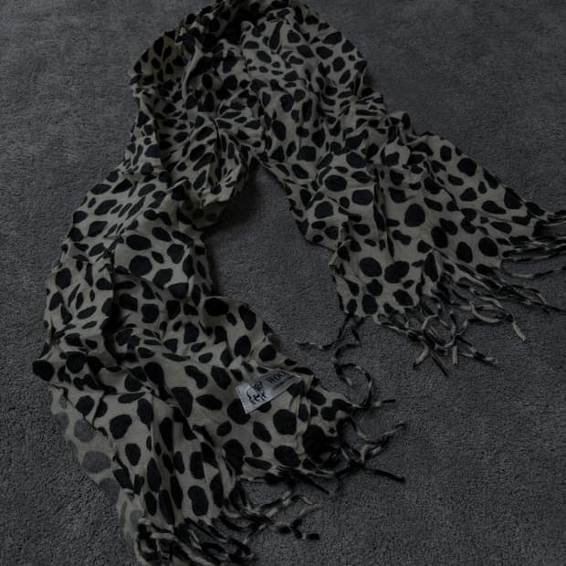 Vintage v-kei punk mood leopard scarf