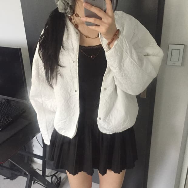 모리걸 러블리 플라워 퀄팅 자켓