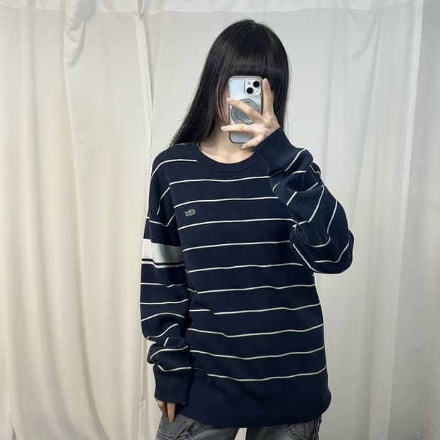 Lacoste navy striped knit