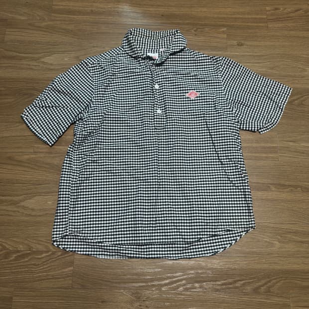 단톤 깅엄 체크 셔츠 반팔 카라티 44 사이즈
