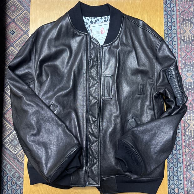 블랙아웃 ma-1 레더  xl