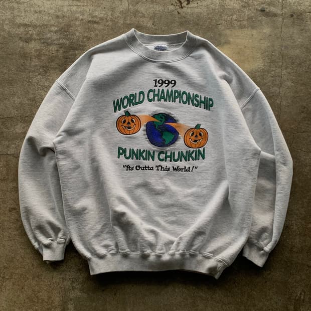 90s 길단 울트라코튼 튜블러 스웻셔츠 1999 월드챔피온쉽 펌킨첨킨