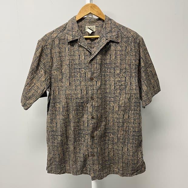 [S] LLBean 엘엘빈 빈티지 코튼 에스닉 반팔 셔츠