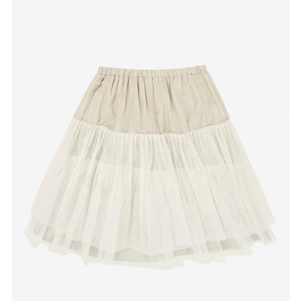 노컨텐츠 메쉬 플레어 스커트