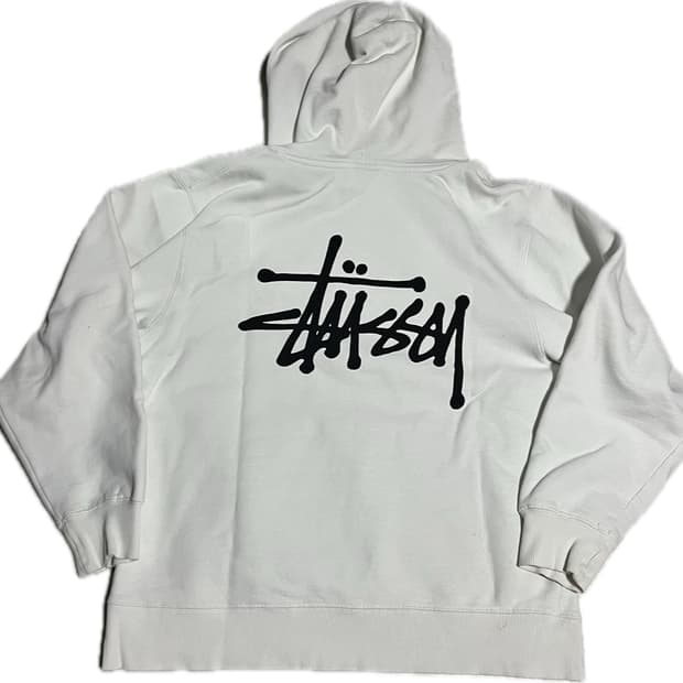 스투시 베이직 후드티 화이트 M