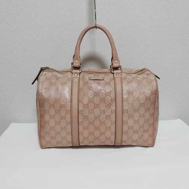 구찌 핑크 GG 크리스탈 보스턴백 (정품)