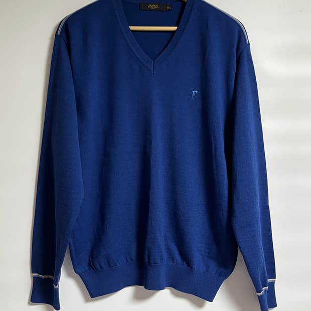 공용 프랑코페라로 V넥 모 니트 스웨터 폴로 타미 XL