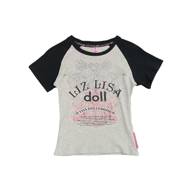 Liz Lisa doll 글리터 프린팅 레글런 반팔 티셔츠