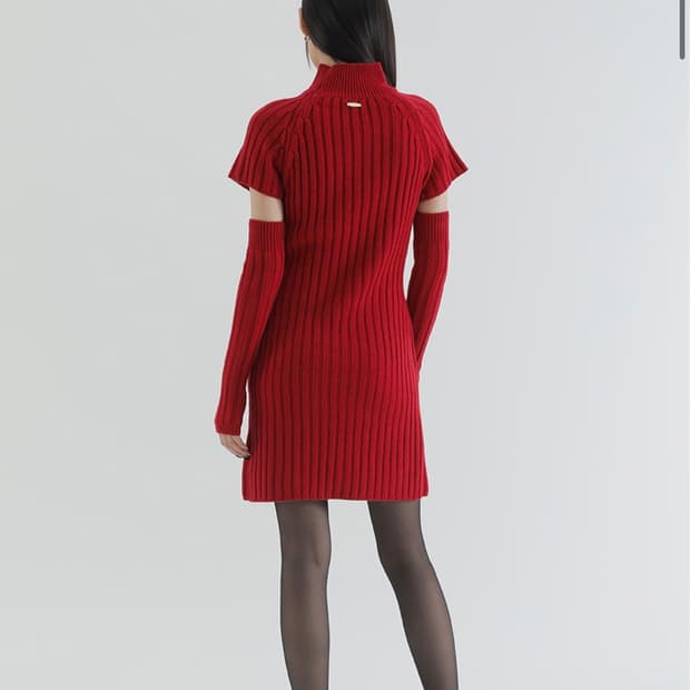 큐리티 C WARMER SET-UP KINT DRESS_RED