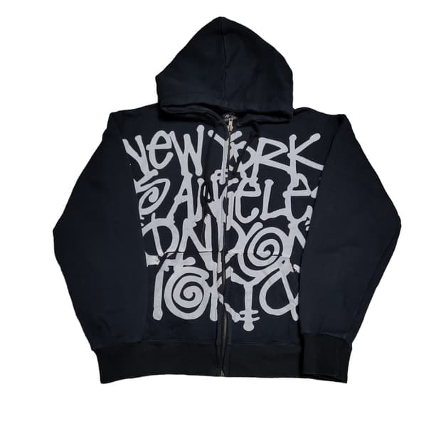 스투시 월드투어 빅로고 후드집업 M