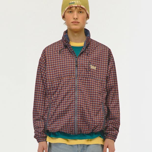 테켓 Symbol Check Wind Jacket Navy