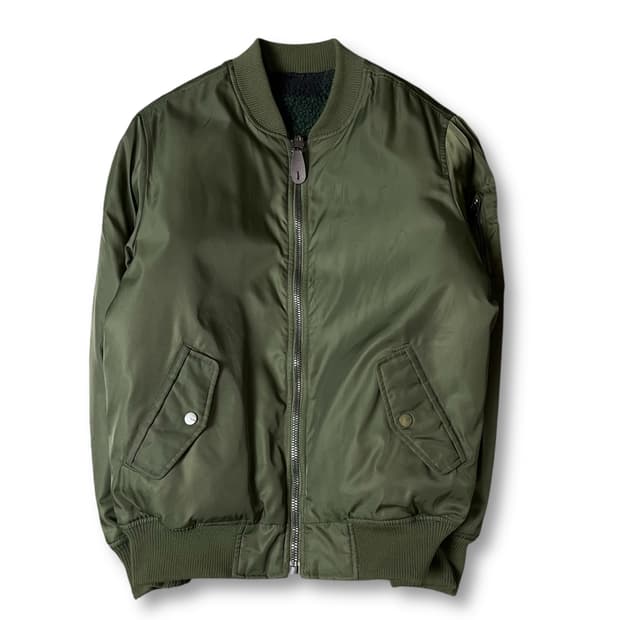 지프 카키 사이드포켓 블루종 리버시블 자켓