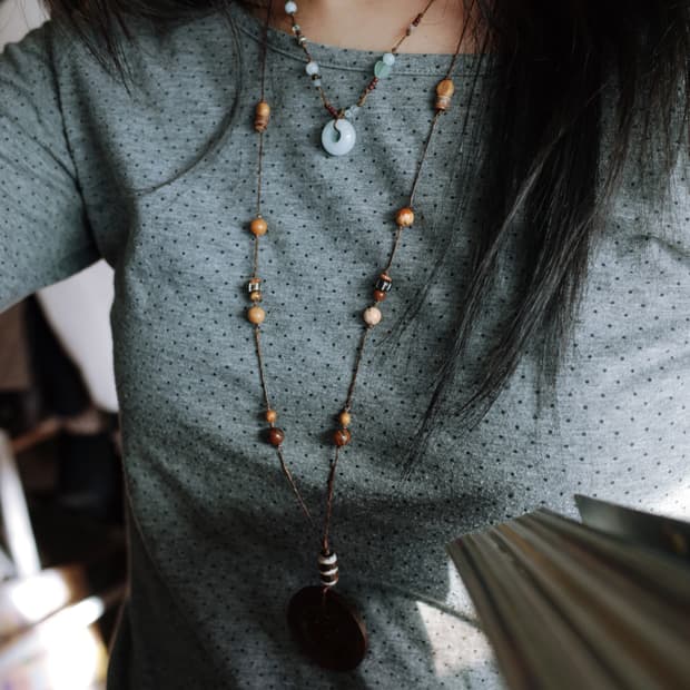 mint donut necklace 민트 도넛 핸드메이드 목걸이