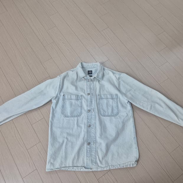 자라 워시드 데님 셔츠 자켓