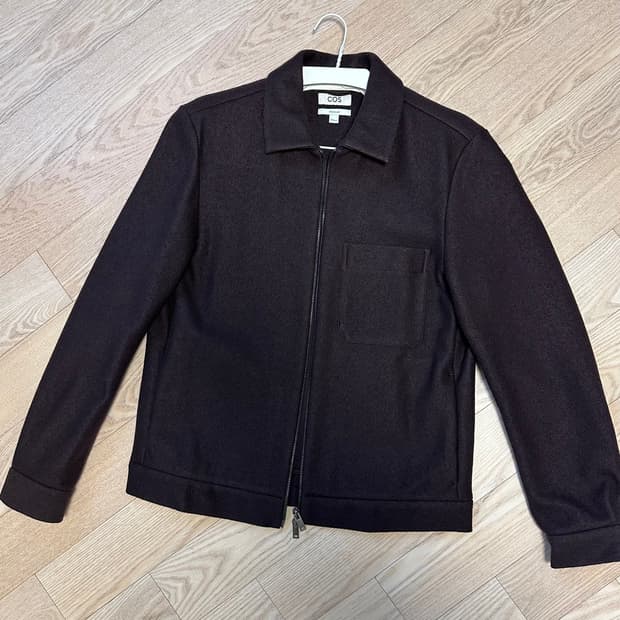 COS 레귤러 핏 집업 재킷 자켓 보일드 울 M 사이즈 브라운