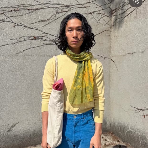 라이트그린 스카프